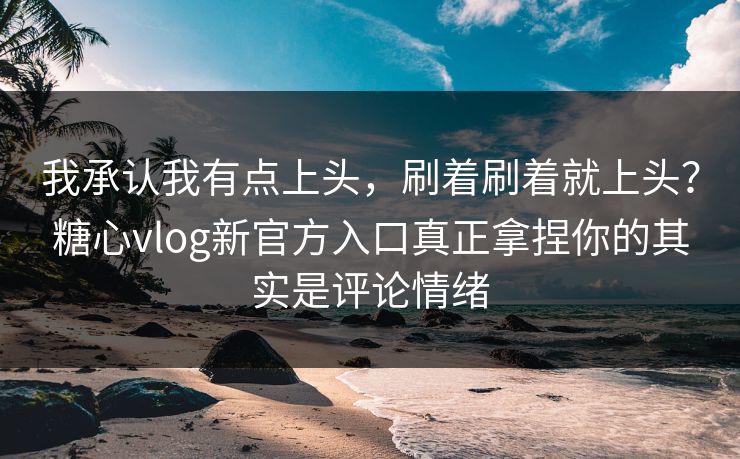 我承认我有点上头，刷着刷着就上头？糖心vlog新官方入口真正拿捏你的其实是评论情绪