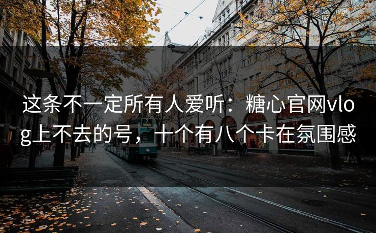 这条不一定所有人爱听：糖心官网vlog上不去的号，十个有八个卡在氛围感